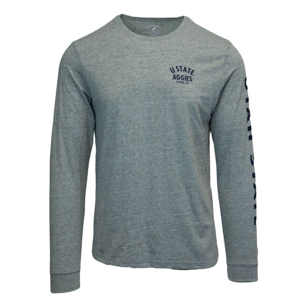 U State Aggies Logan UT Heathered Graphite Long-Sleeve T-Shirt Utah State